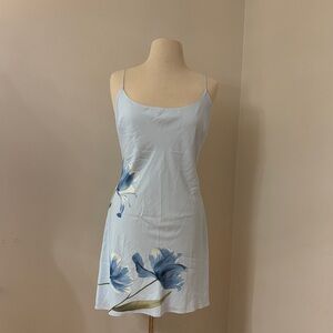 NWT Abercrombie & Fitch Light Blue Floral Slip Mini Dress L
